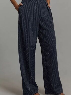 Mare Mare x Anthropologie Rhinestone Pinstripe Trousers orig $188.small like new